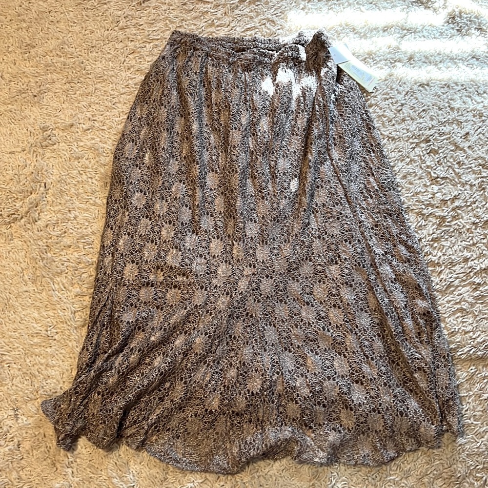 Reba brown lace cottage core boho shimmer skirt